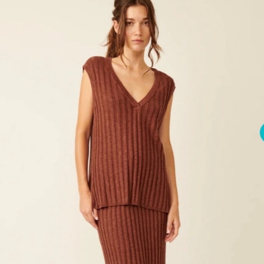 Sold.    Free People beach Veda sweater vest- v-neck ribbed